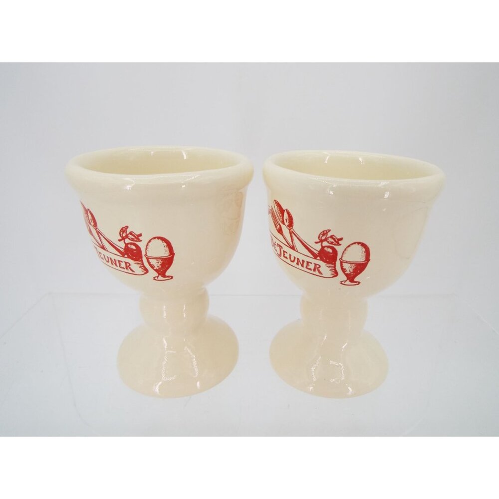 Pair of Le Comptoir De Famille France Le Petit De'Jeuner Egg Cups - Picture 2 of 9